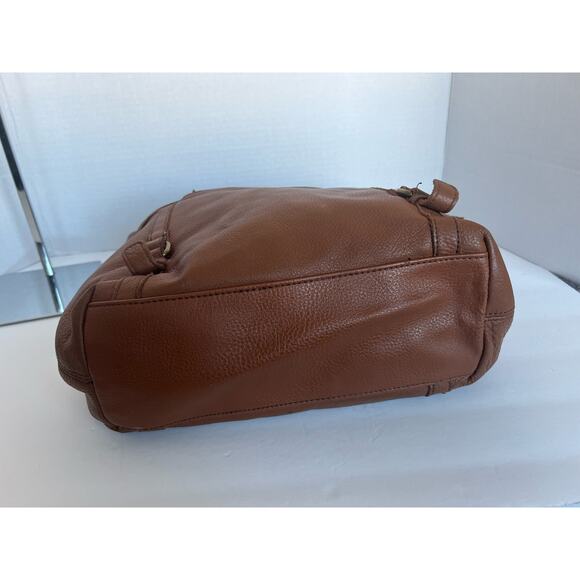 THE SAK HAPPY AND FREE LARGE COGNAC BROWN PEBBLED LEATHER SHOULDER TOTE BAG - Picture 5 of 10